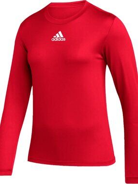 Adidas Women’s Long Sleeve T-Shirt Athletic Stretch Activewear Tee Size M Red